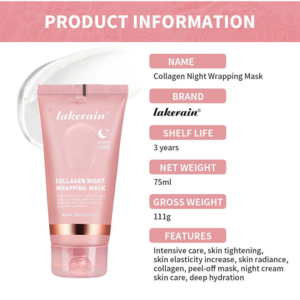 Mascarilla coreana crema de noche.original de colágeno profundo para hidratación y efecto tensor;
