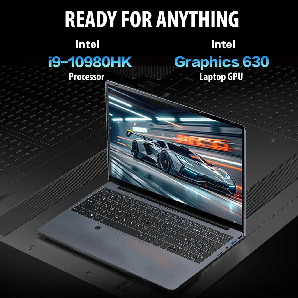 Portátil Intel Core i9 10980HK (modelo 2026) con Windows 11 Pro, pantalla de 15,6 pulgadas, 16 GB de RAM, SSD de 1 TB/2 TB, resolución HD (1920x1080), desbloqueo por huella dactilar y teclado retroiluminado.