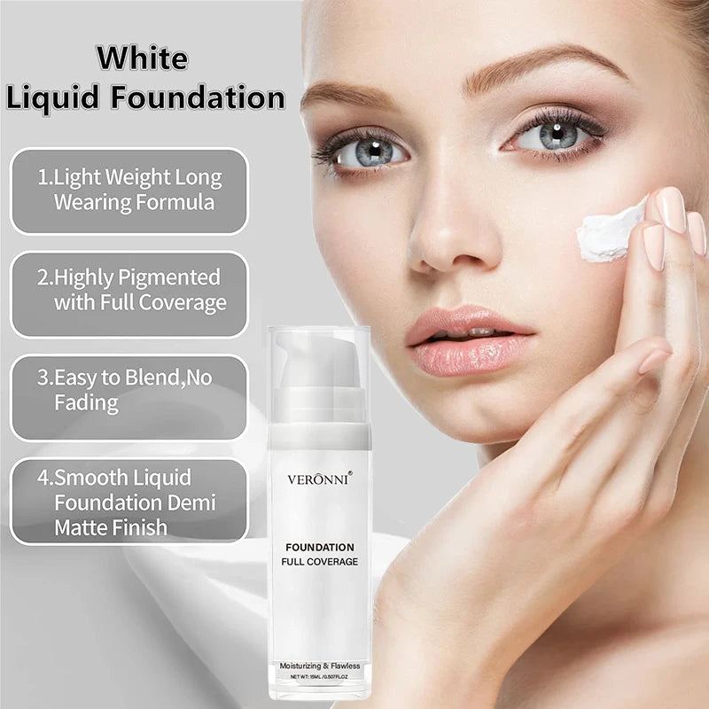 Base de maquillaje profesional blanca mate de alta cobertura; fórmula pura y luminosa ideal para cosplay y maquillaje gótico.