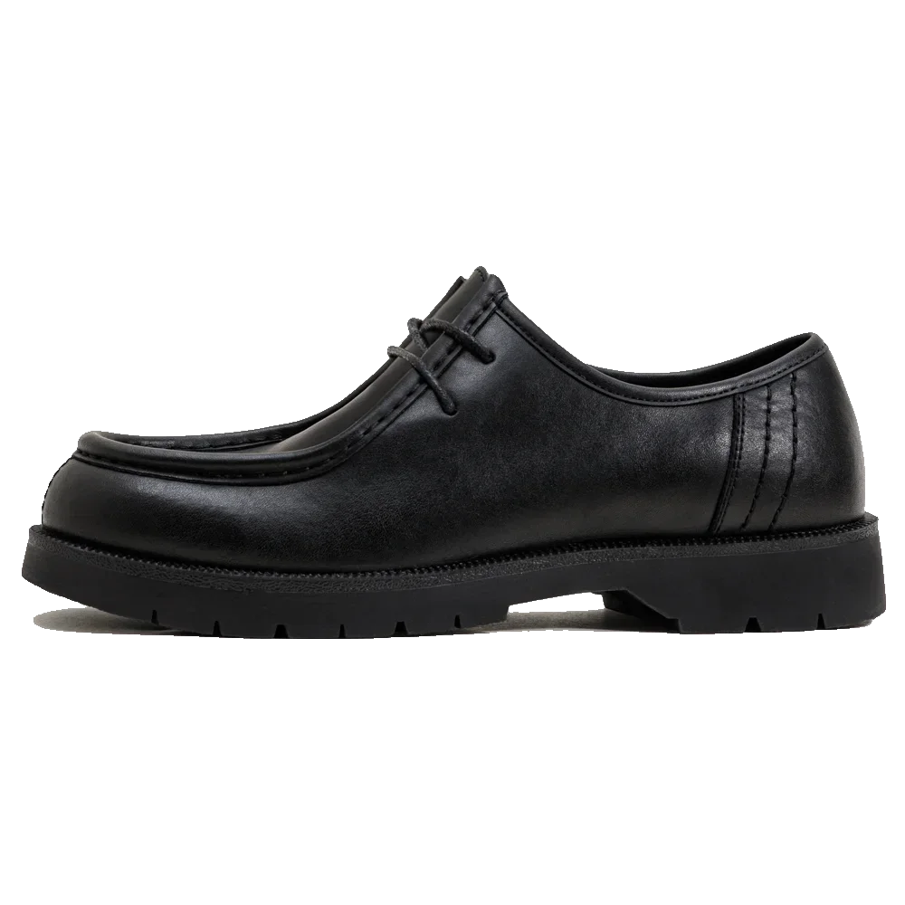 Zapatos Derby negros de estilo vintage para hombre de la marca Maden; modelo de piel con cordones, puntera redonda y diseño británico, ideales para la oficina o entornos profesionales.